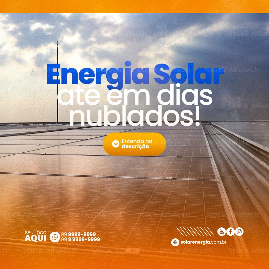 Psd flyer 100% editável para energia solar no campo e na cidade