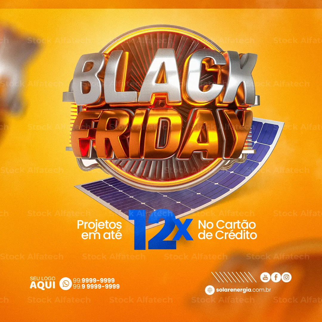 Faça sua simulação de energia solar em Psd flyer 100% editável
