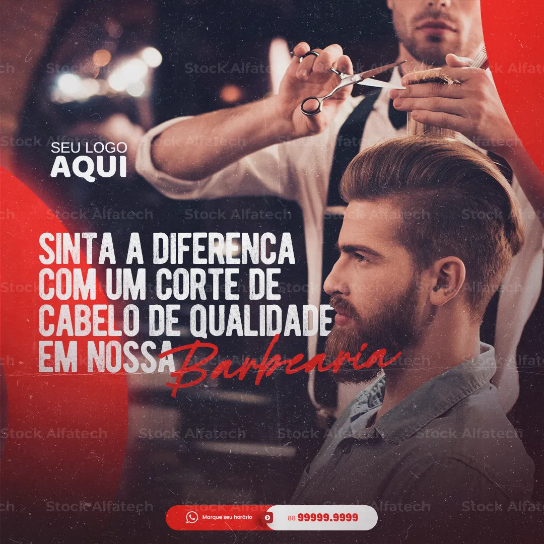 Corte degradê profissional para barbearia — Psd flyer 100% editável