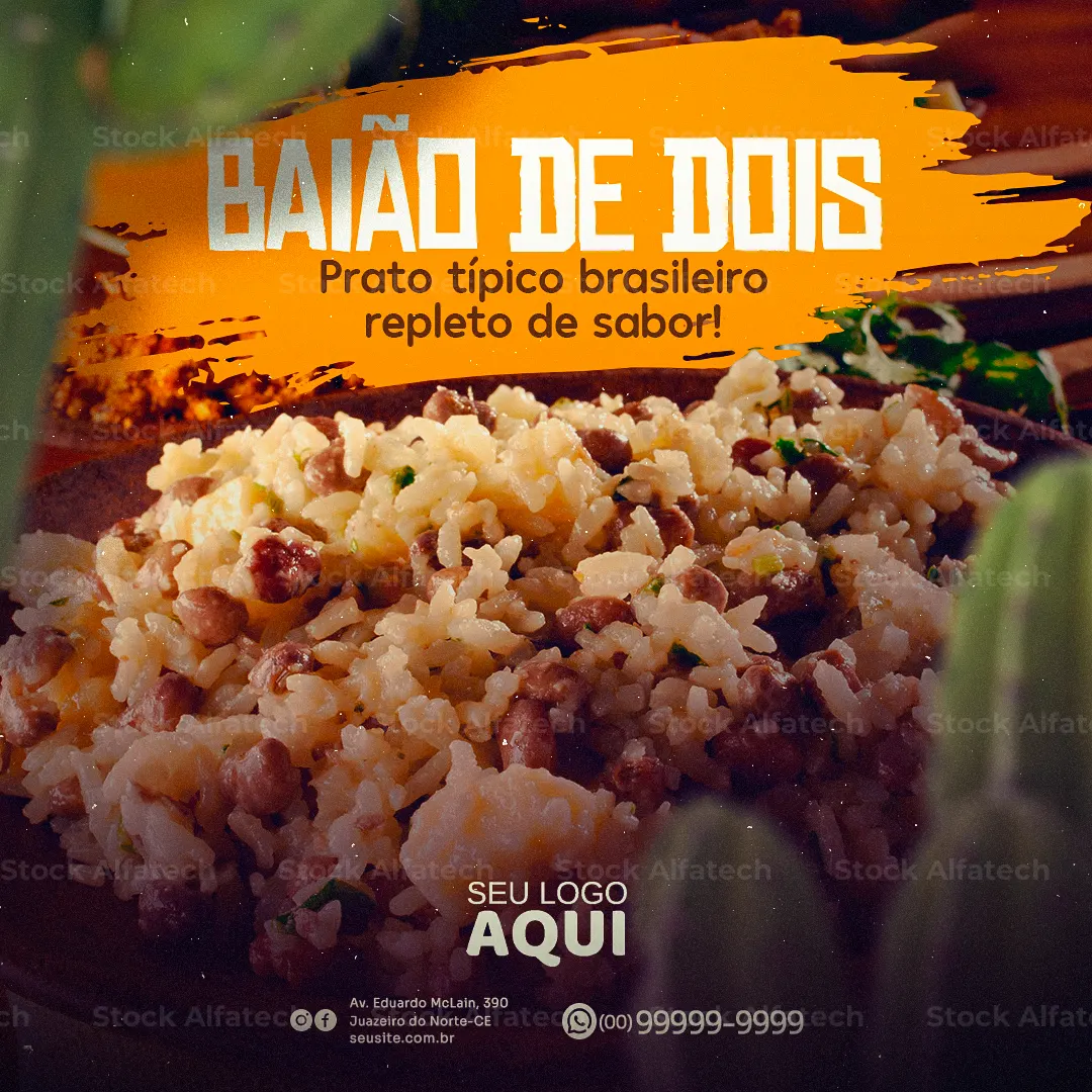 Psd flyer 100% editável para baião de dois com sabor nordestino