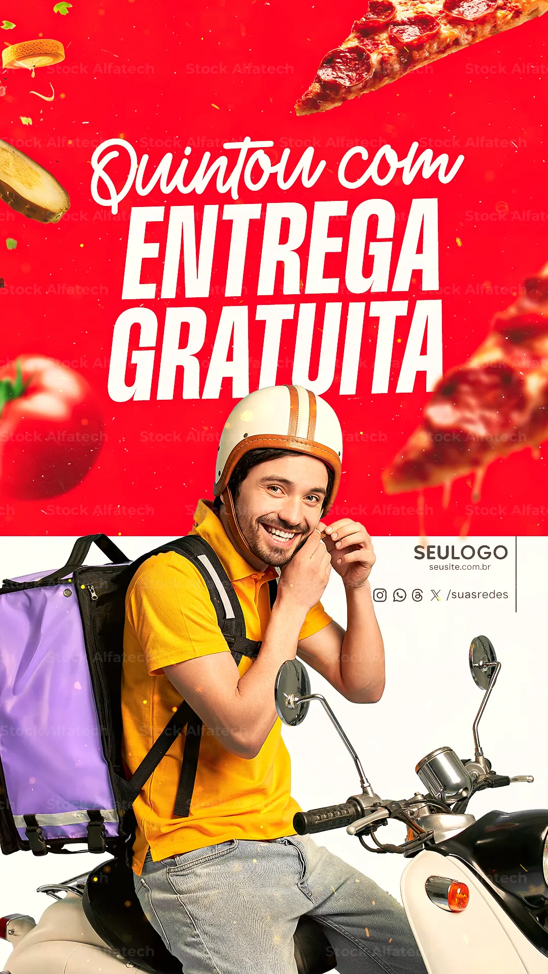 Arte para delivery em formato Stories — Psd flyer 100% editável